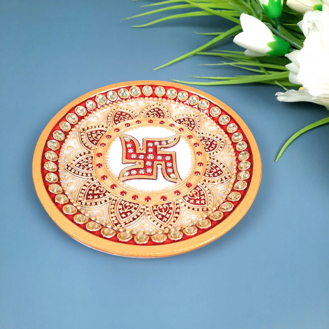 Marble Pujan Thalis (Puja Trays)