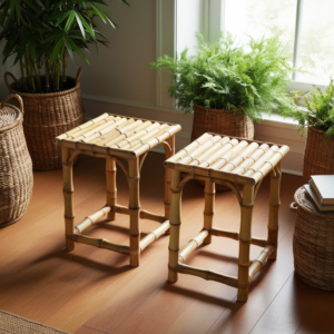 Rustic Bamboo Side Tables