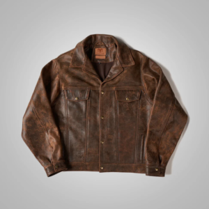 Rustic Distressed Leather Jacket-E